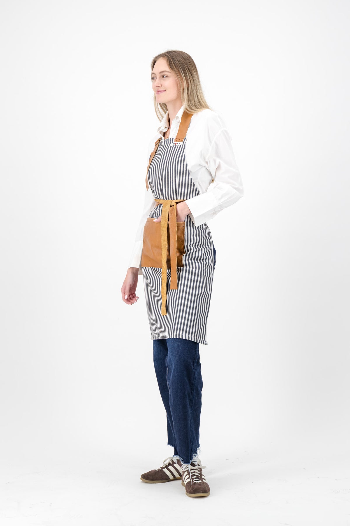Navy Striped Apron