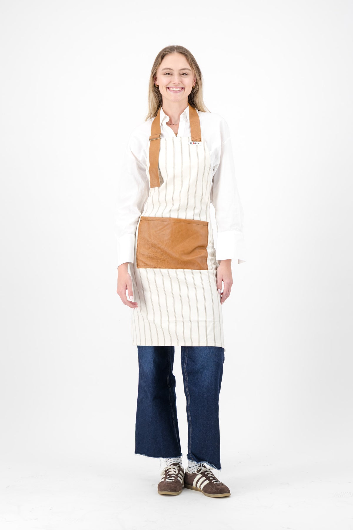 White Striped Apron