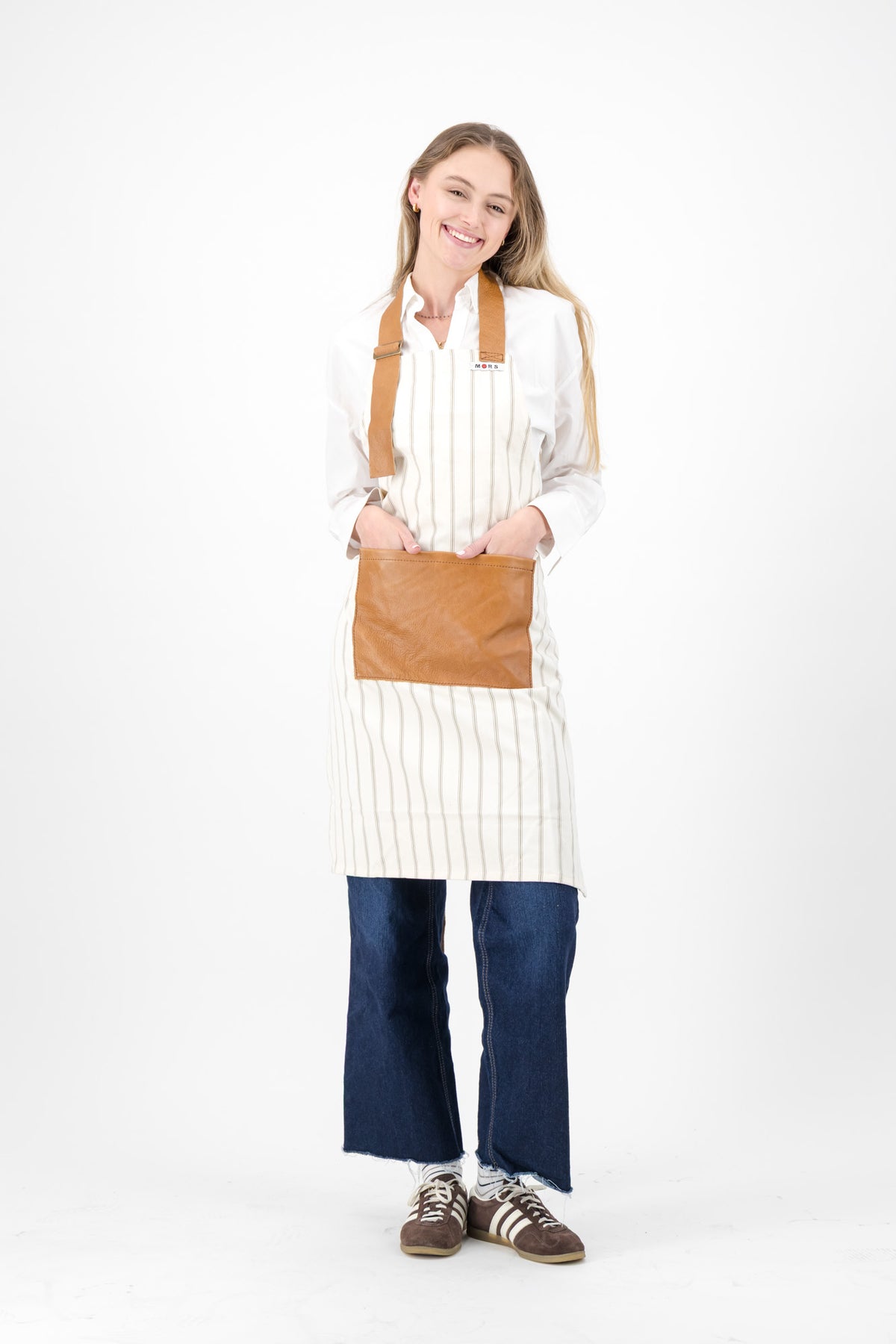 White Striped Apron