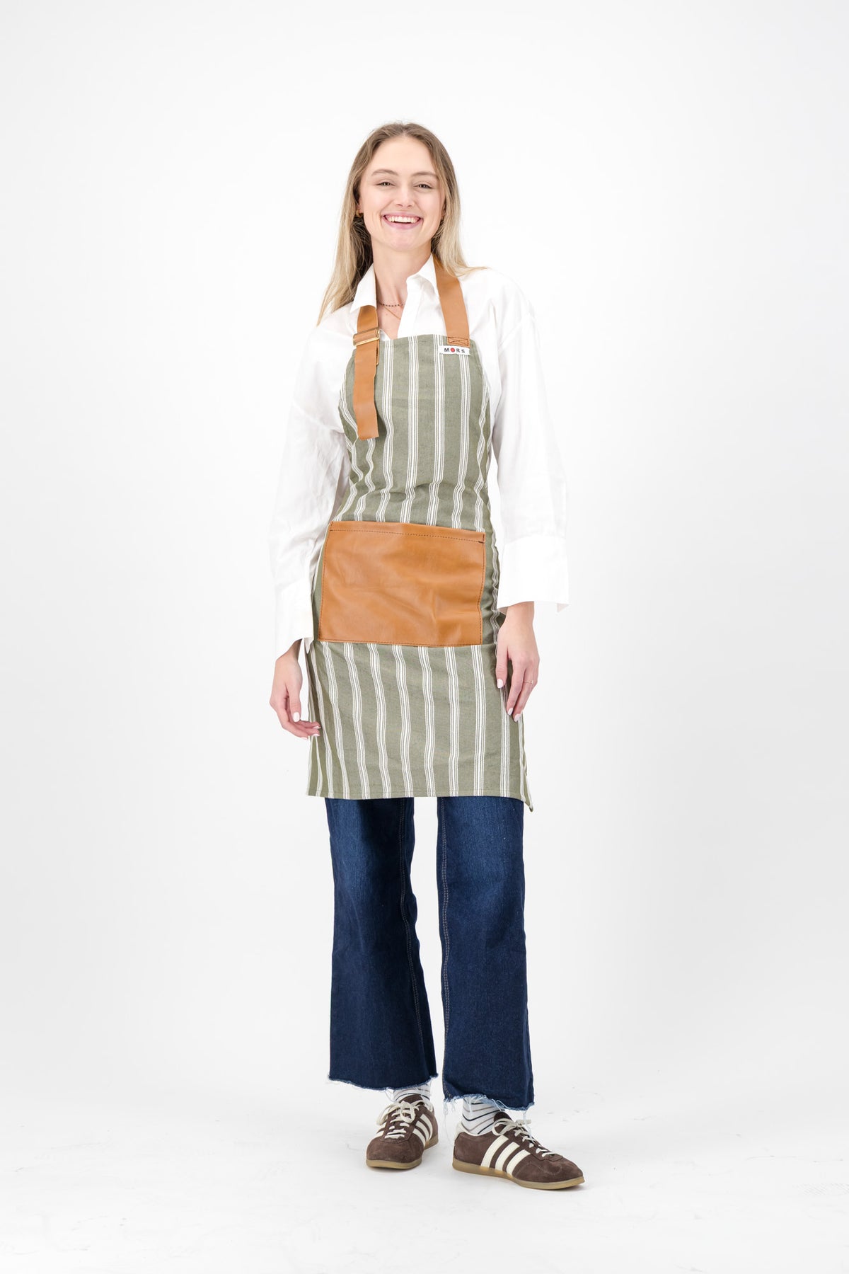 Thick Green Striped Apron