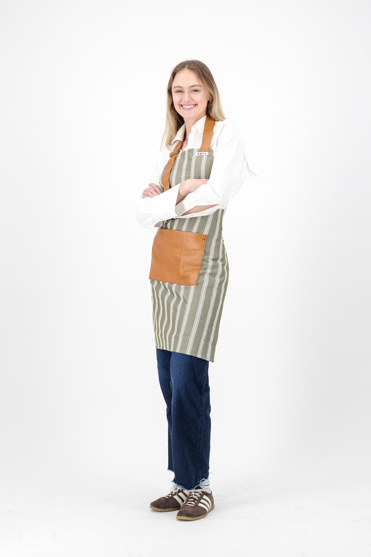 Thick Green Striped Apron
