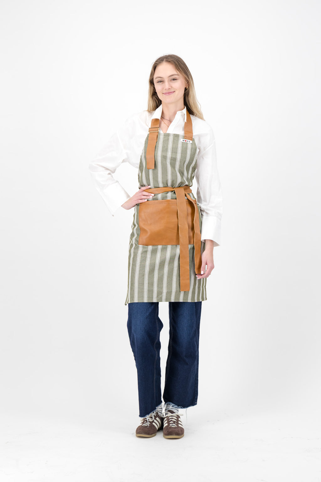 Thick Green Striped Apron