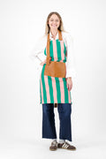 Green and Pink Striped Apron