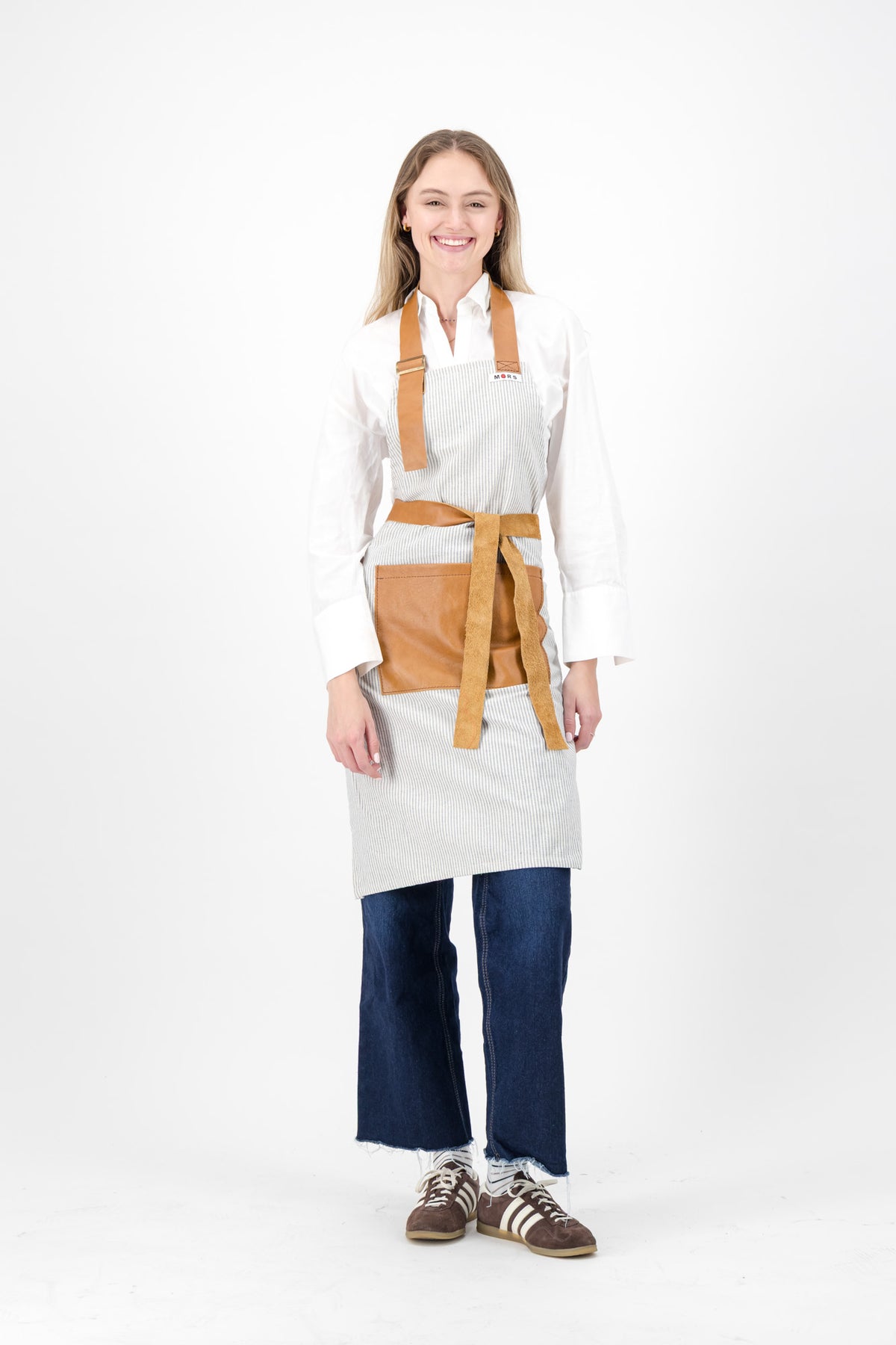 Grey Striped Apron