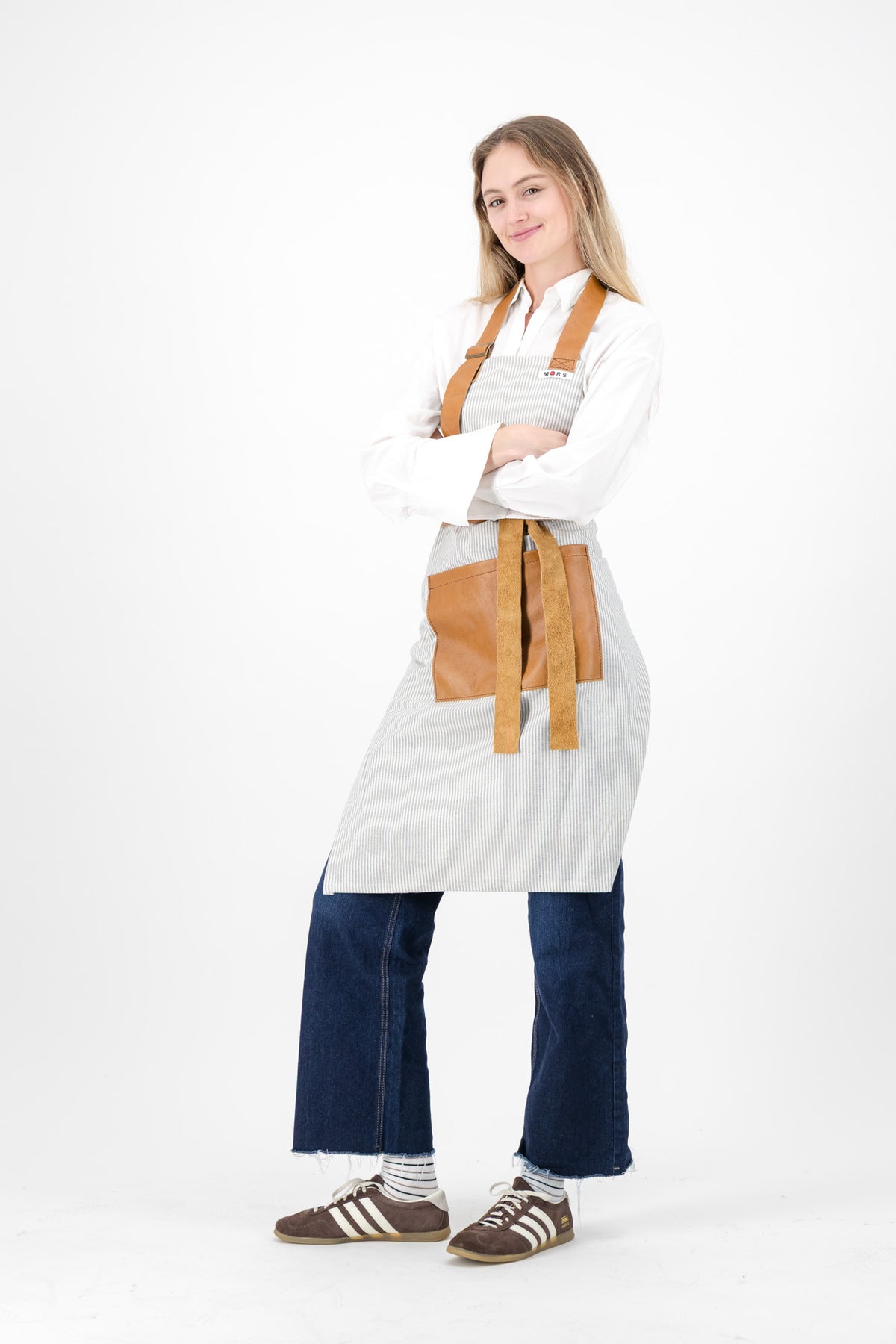 Grey Striped Apron